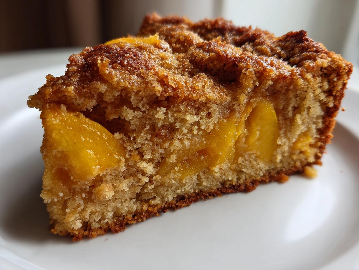 Irresistible Peach Rye Cake with Juicy Summer Peaches