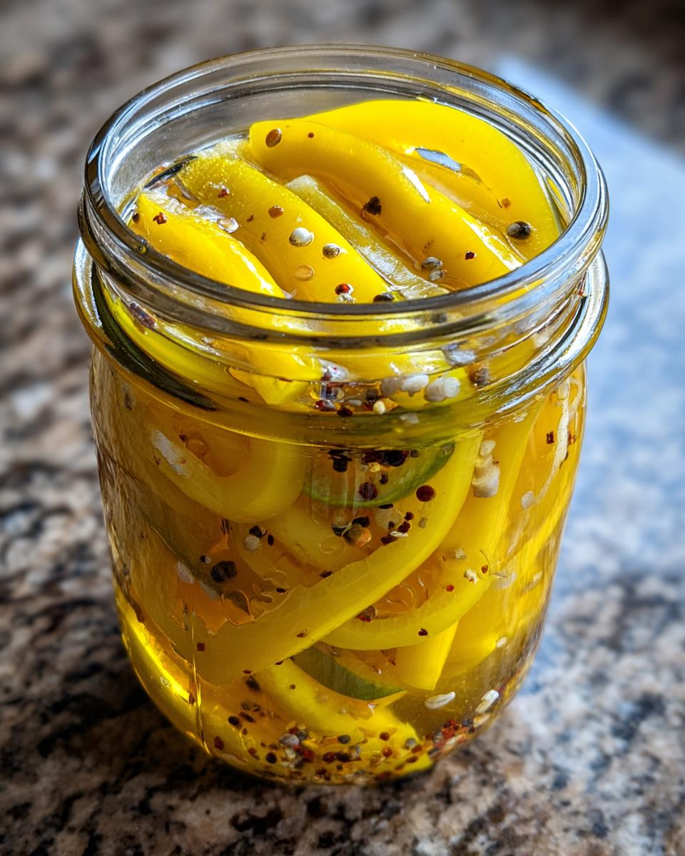 Quick Refrigerator Pickled Banana Peppers (with a Honey Brine) - detail 1