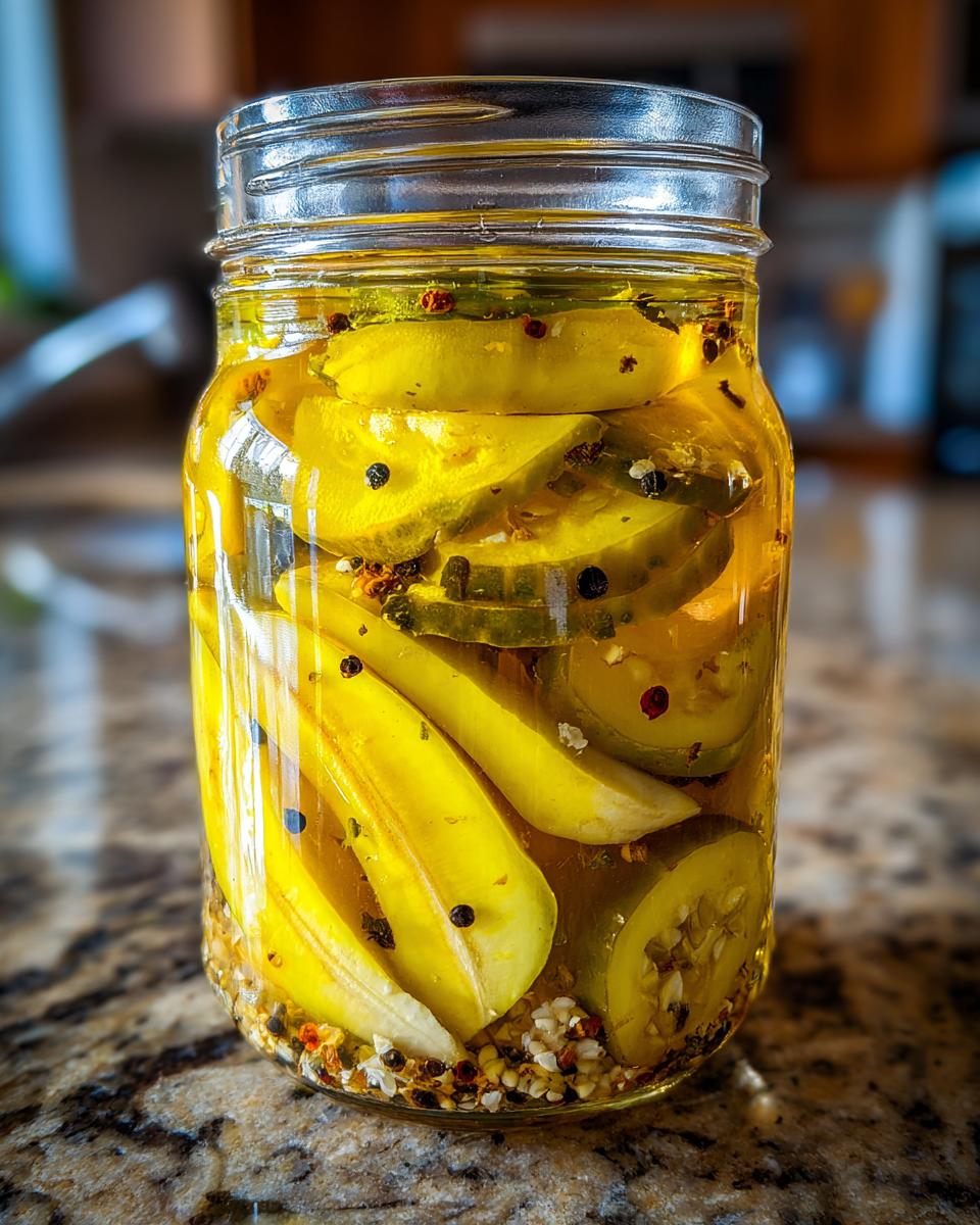Quick Refrigerator Pickled Banana Peppers (with a Honey Brine) - detail 3
