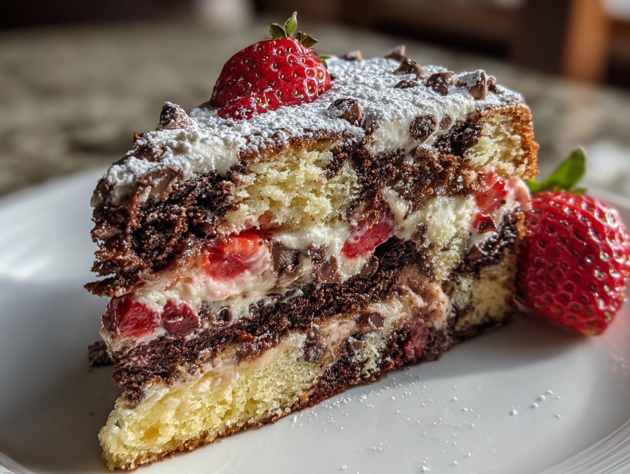 Strawberry Chocolate Vanilla Cake