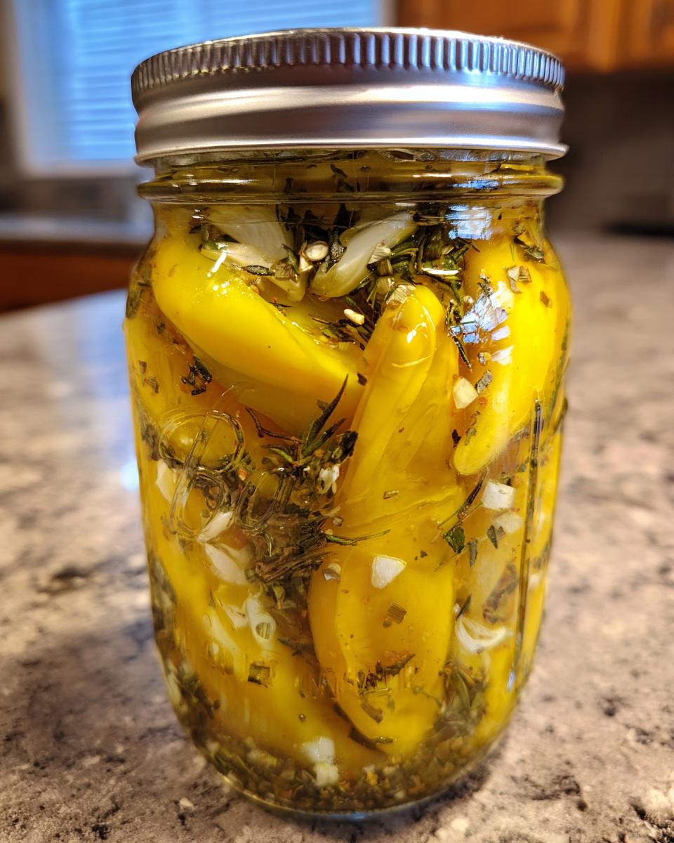 Sweet‑Tangy Pickled Banana Peppers with Garlic & Herbs - detail 2