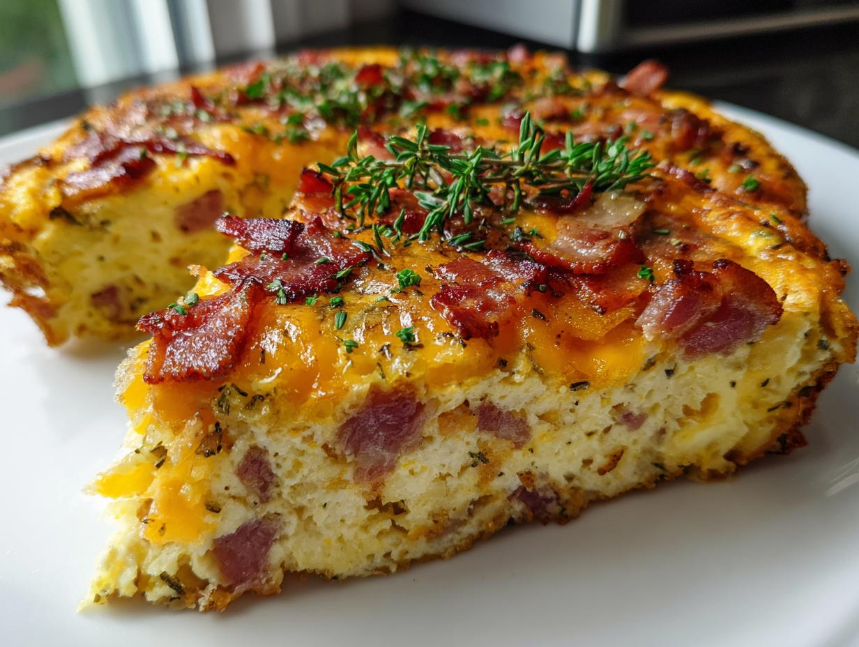 20-Minute Turkey Bacon & Cheese Frittata Worth Waking Up For