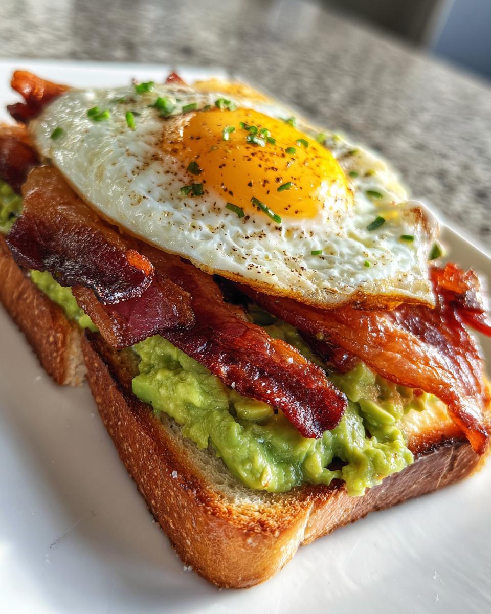 bacon egg and avocado toast - detail 1