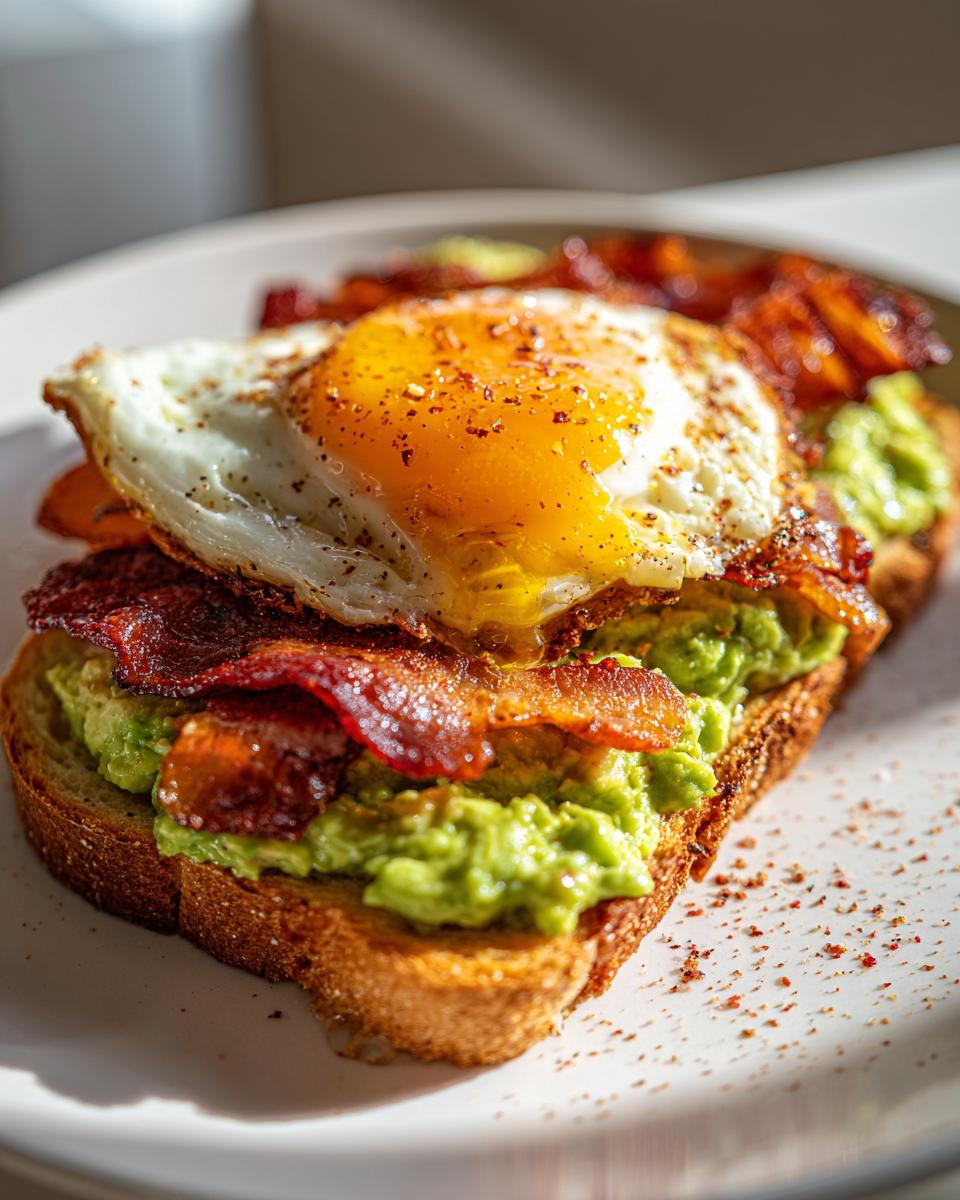 bacon egg and avocado toast - detail 2