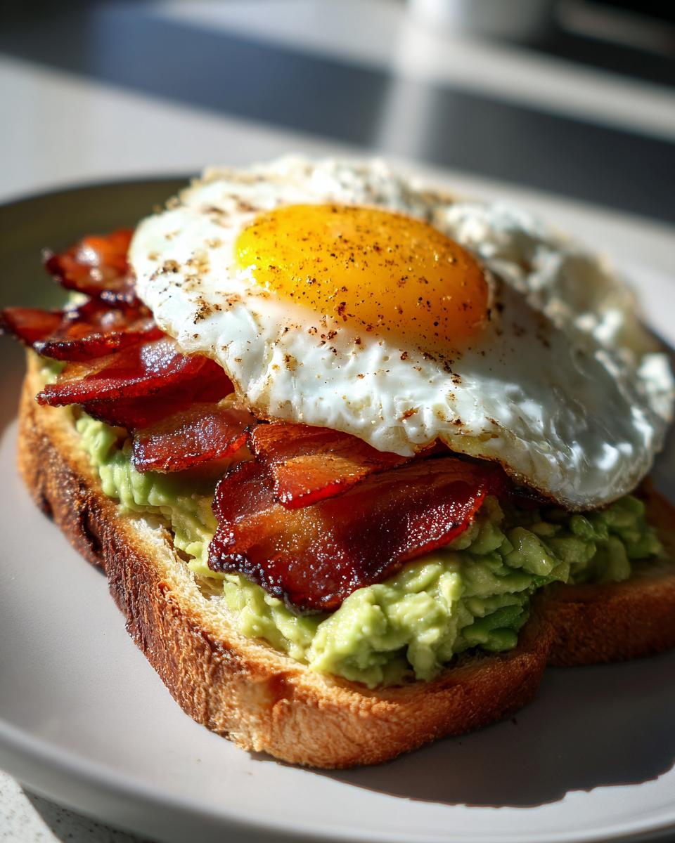 bacon egg and avocado toast - detail 3