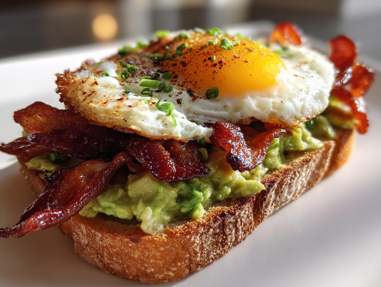 15-Minute Bacon Egg and Avocado Toast – Breakfast Bliss!