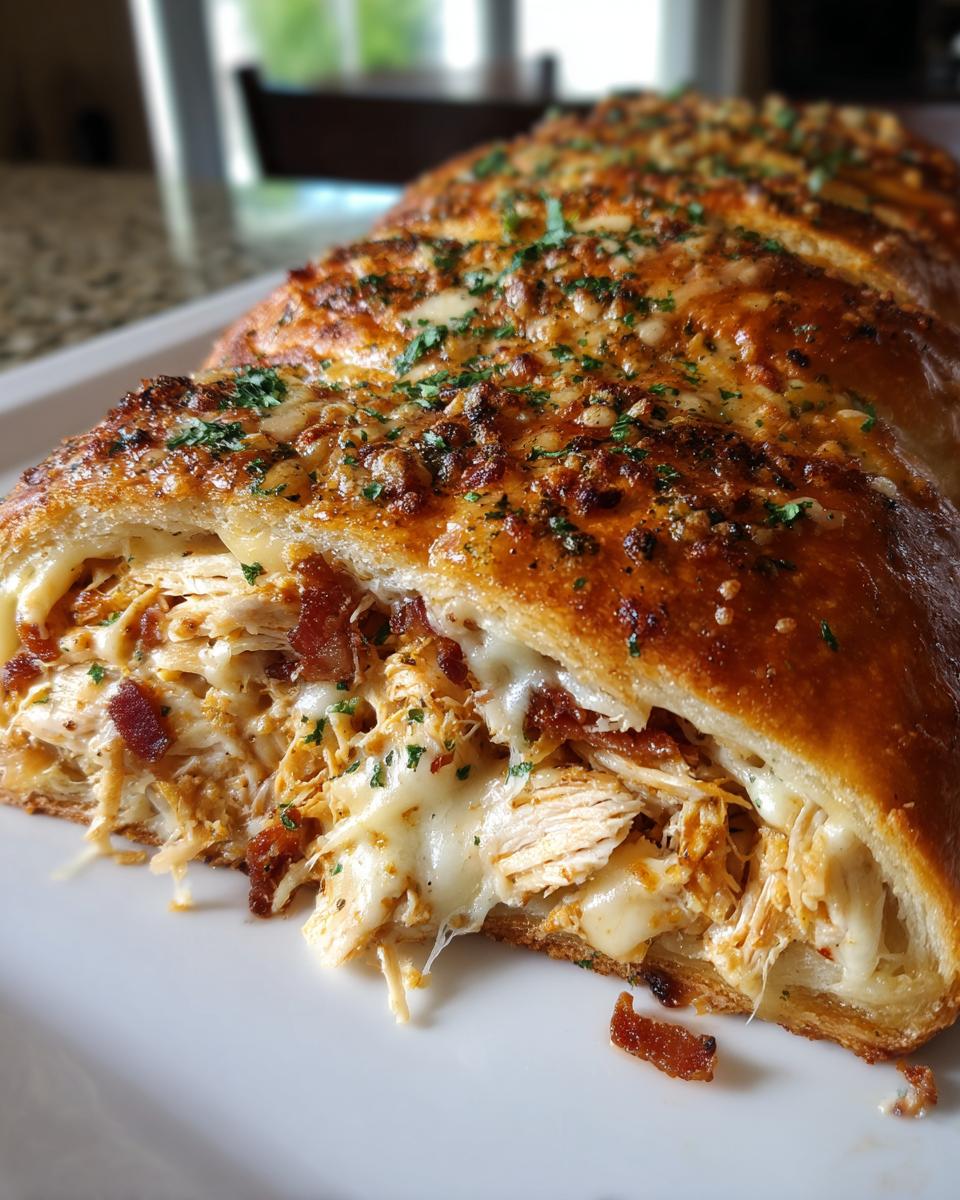 bacon ranch chicken stromboli - detail 2