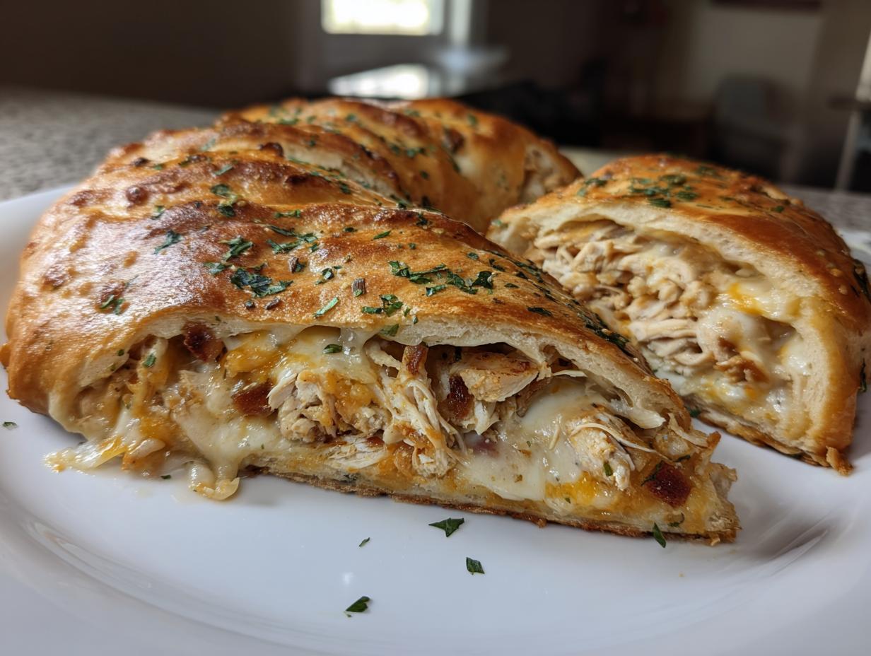 40-Minute Bacon Ranch Chicken Stromboli You’ll Crave Daily