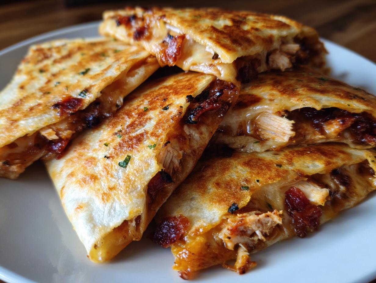 bbq bacon chicken quesadilla bites
