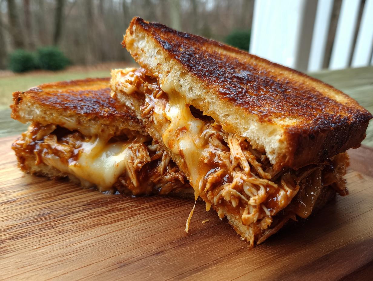 15-Minute BBQ Chicken Grilled Cheese – Cheesy Comfort Magic