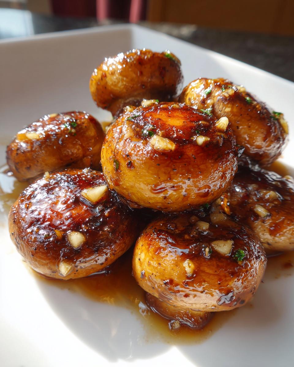 honey garlic roasted mushrooms - detail 1