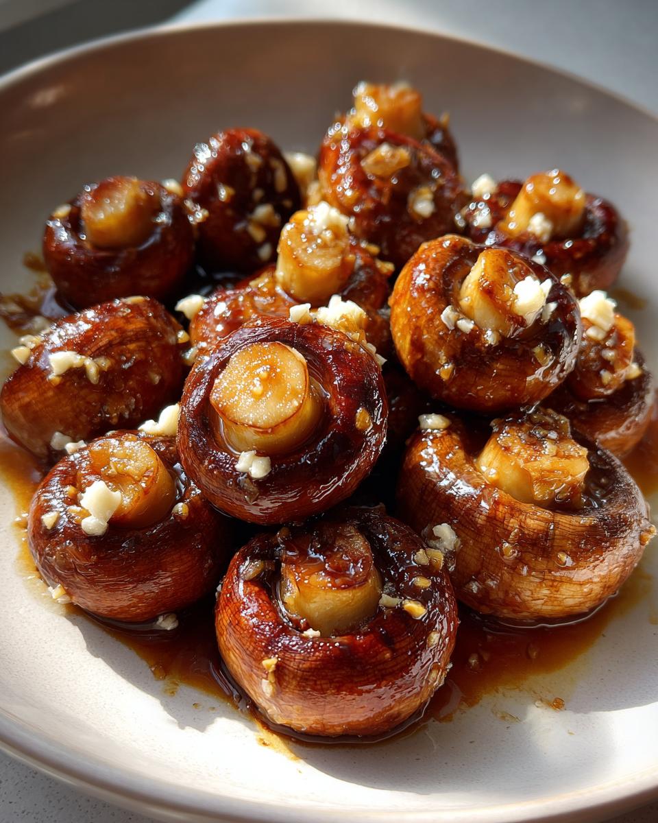 honey garlic roasted mushrooms - detail 3