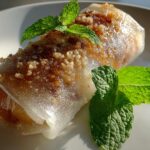 Baked Peach Pie Rice Paper Rolls