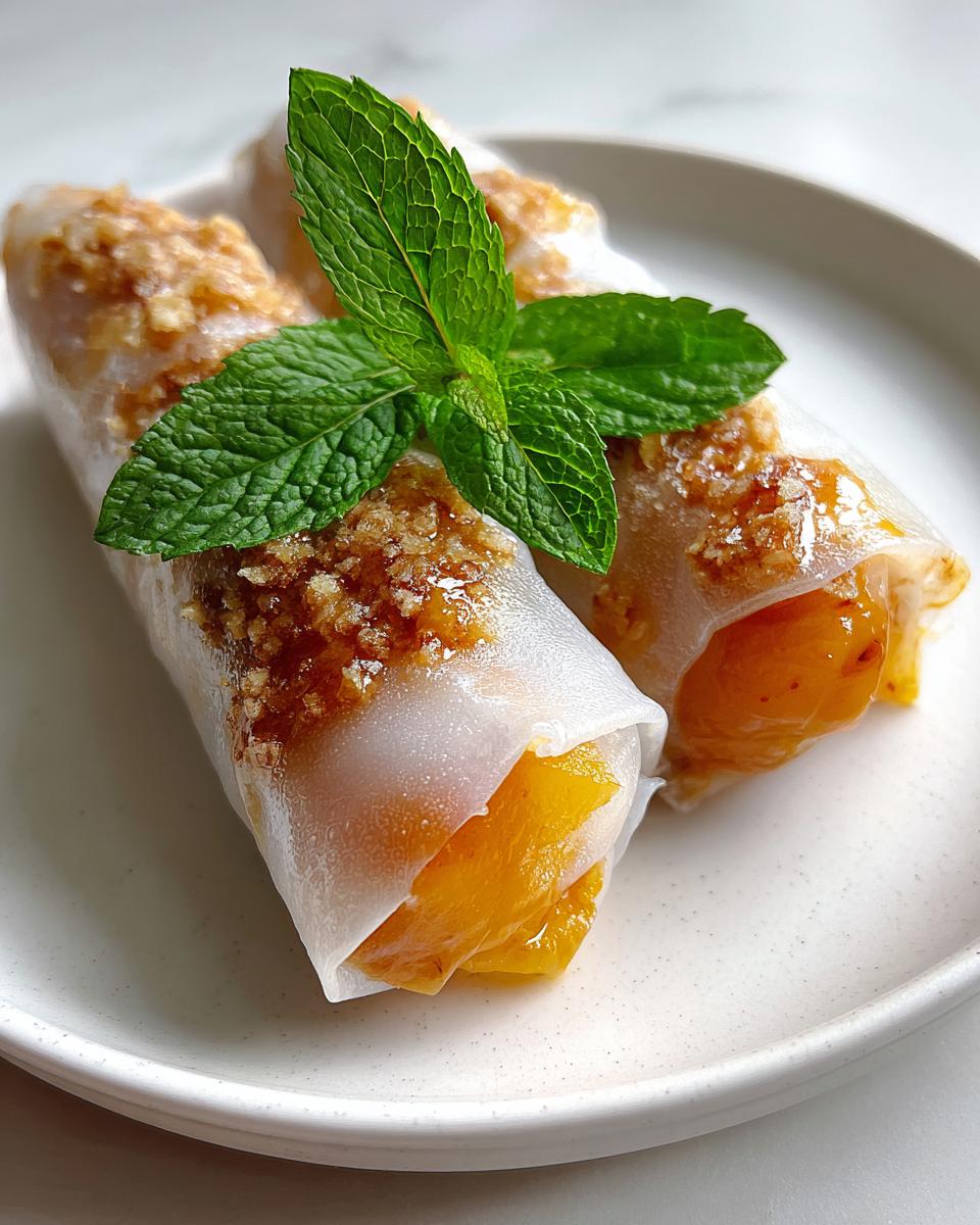 Baked Peach Pie Rice Paper Rolls - detail 2
