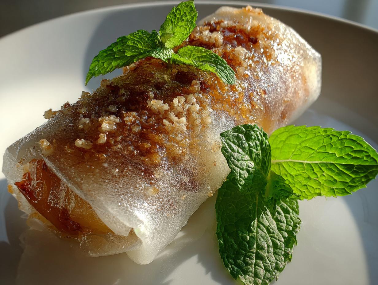 Amazing Baked Peach Pie Rice Paper Rolls in Just 4 Steps