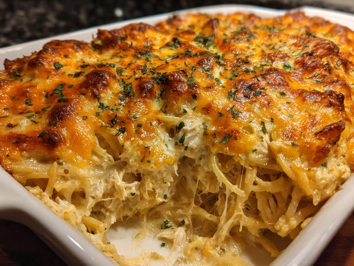 15-Minute Chicken Spaghetti Casserole That Fixes Everything