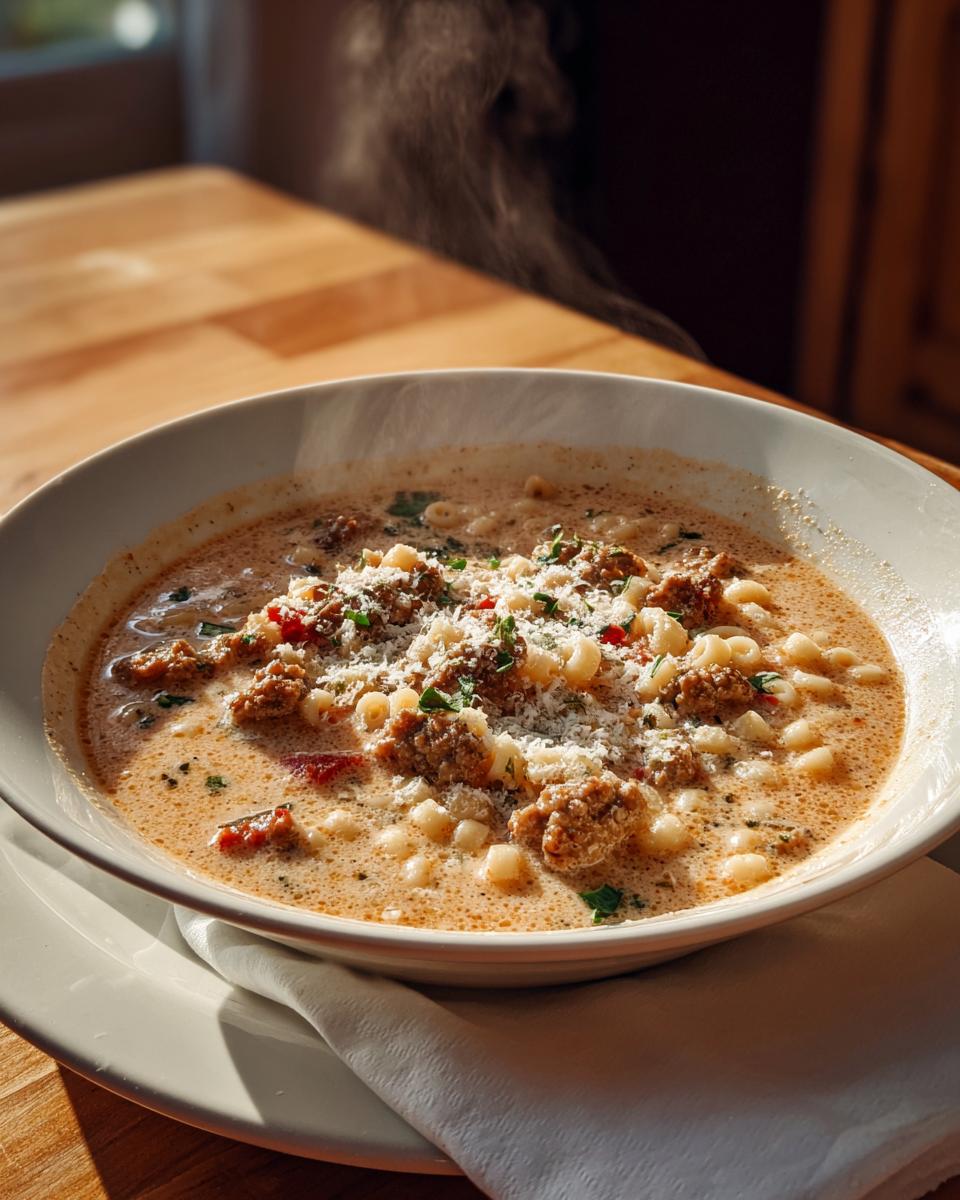 Creamy Parmesan Italian Sausage Ditalini Soup - detail 1