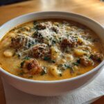 Creamy Parmesan Italian Sausage Ditalini Soup