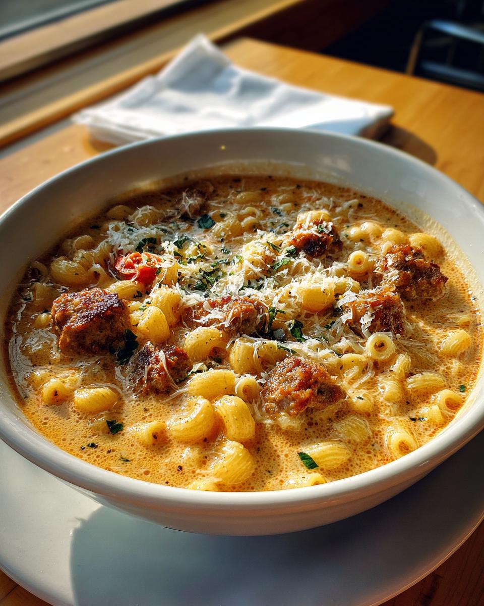 Creamy Parmesan Italian Sausage Ditalini Soup - detail 2