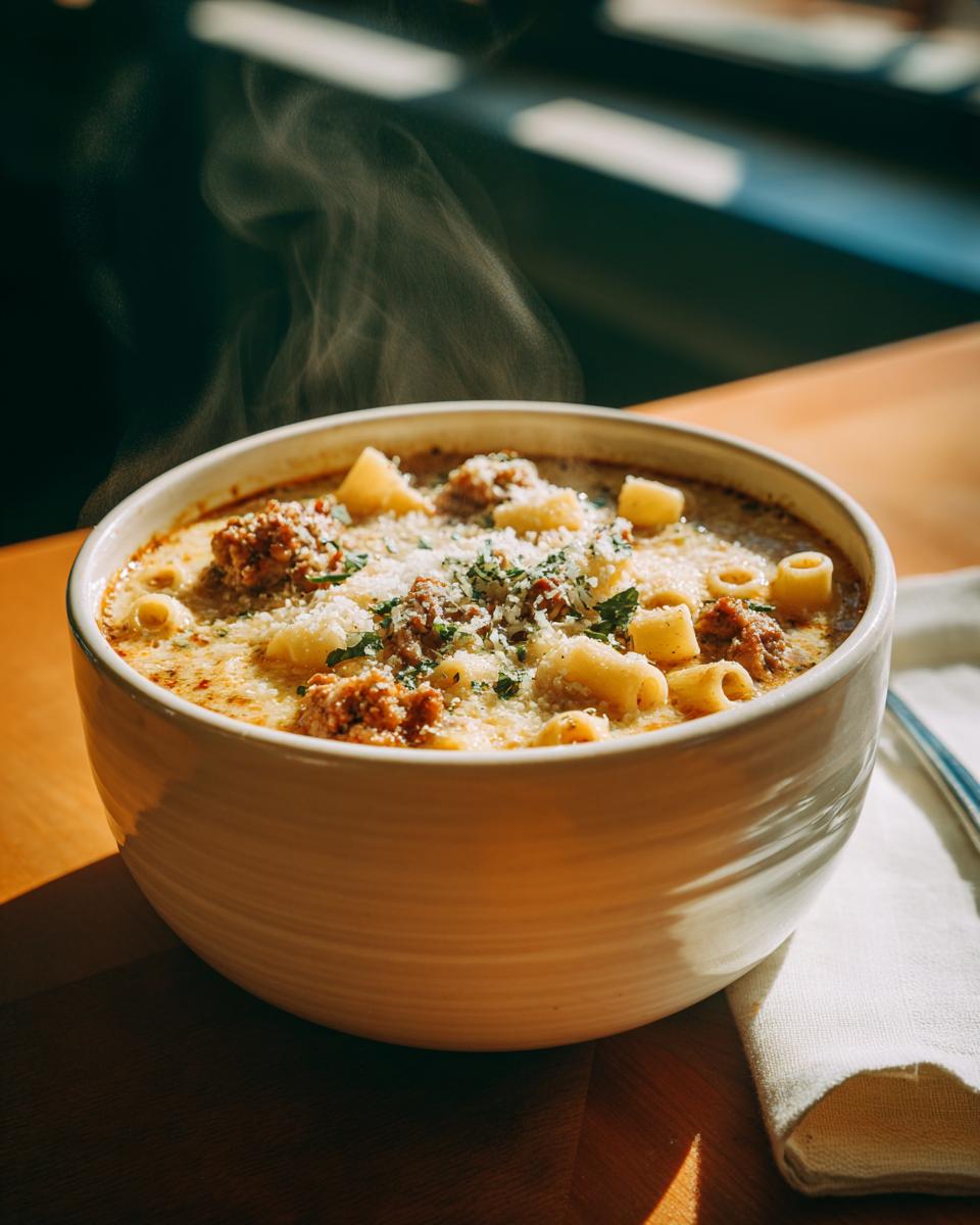 Creamy Parmesan Italian Sausage Ditalini Soup - detail 3