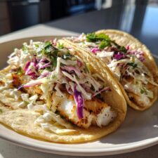 Crispy Fish Tacos with Zesty Cilantro Lime Slaw in 30 Minutes