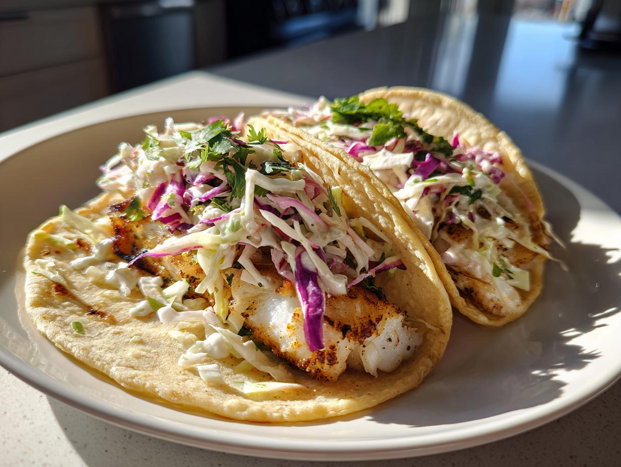 Crispy Fish Tacos with Zesty Cilantro Lime Slaw