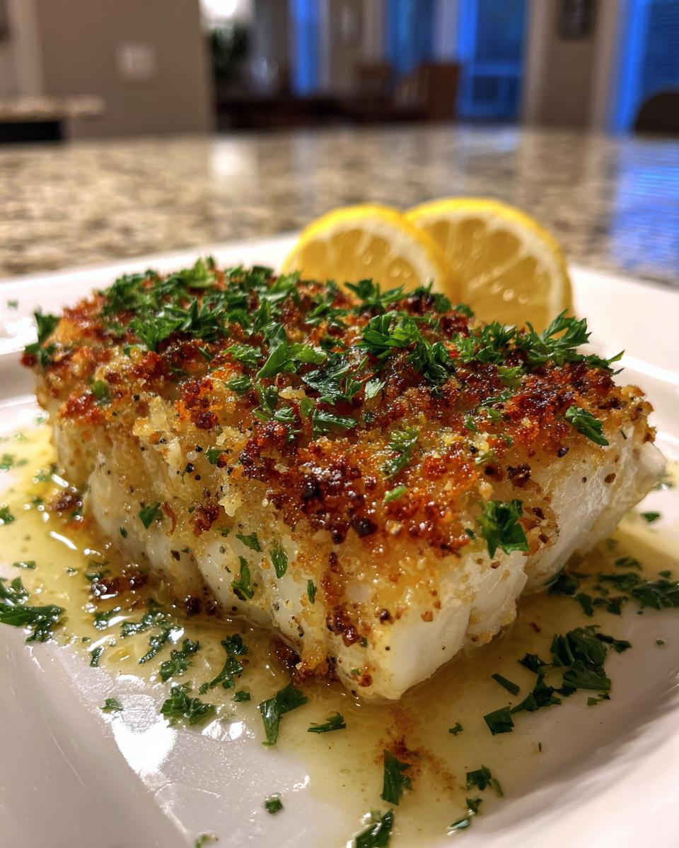 Garlic Parmesan Halibut - detail 1