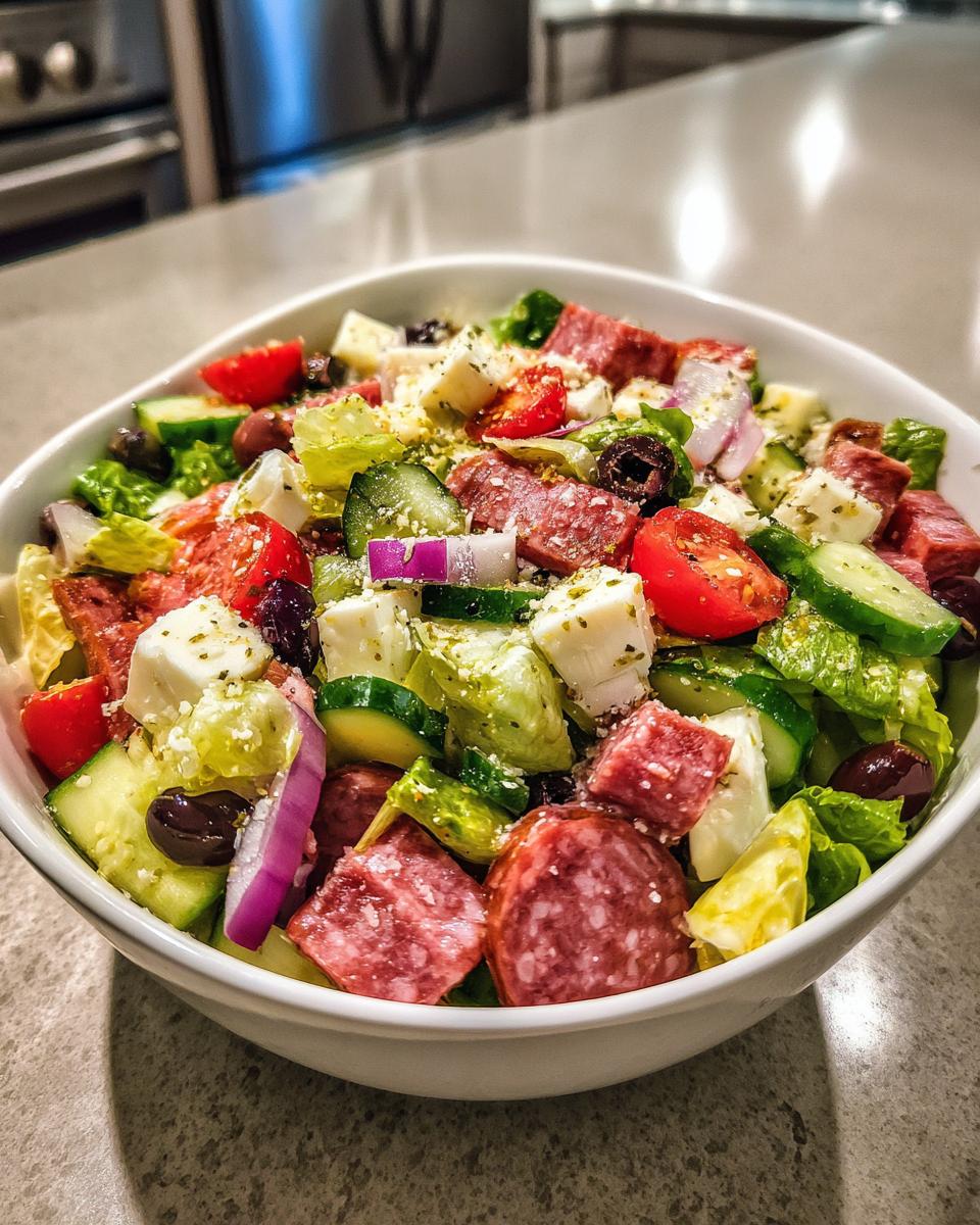 Italian Chopped Salad With Salami & Mozzarella - detail 1