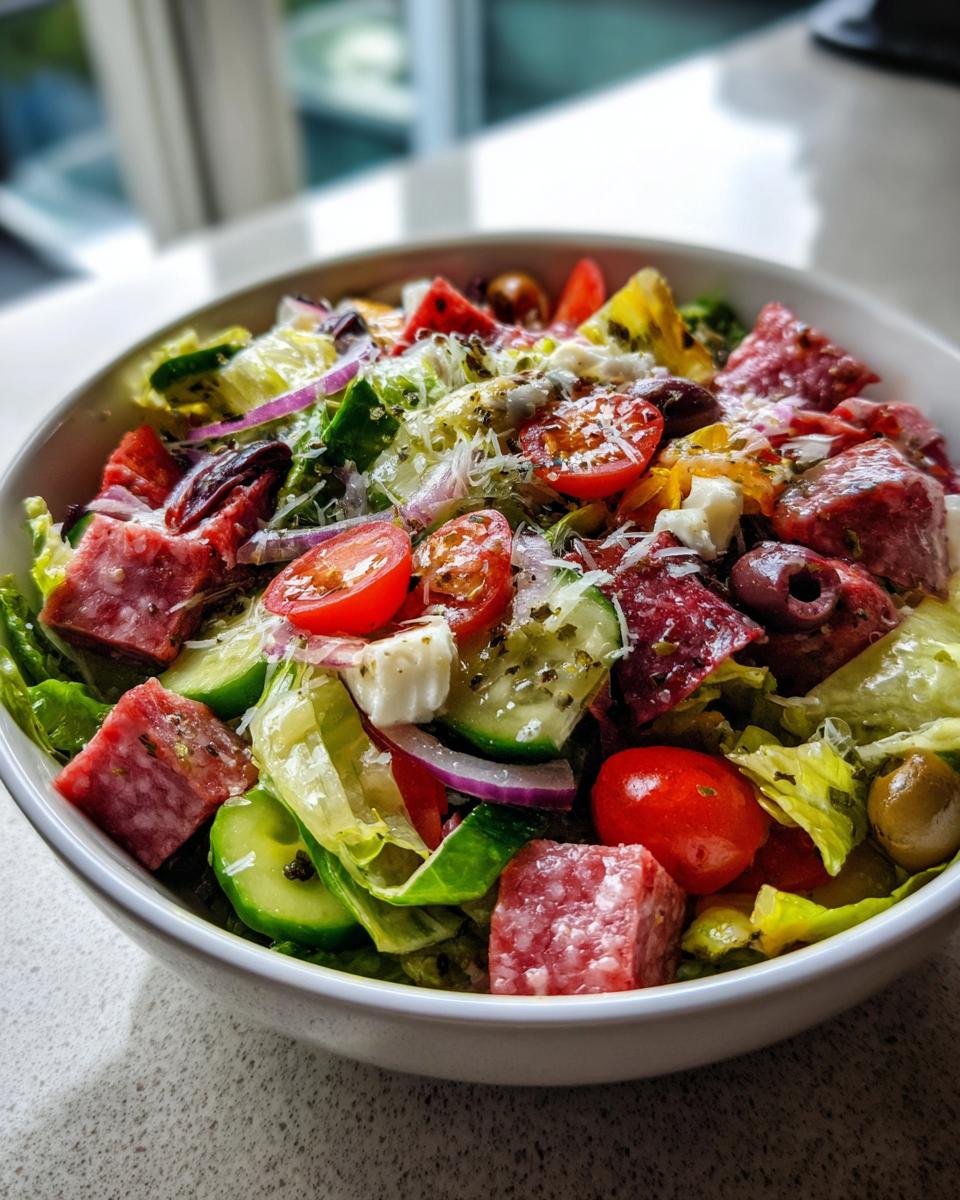 Italian Chopped Salad With Salami & Mozzarella - detail 2