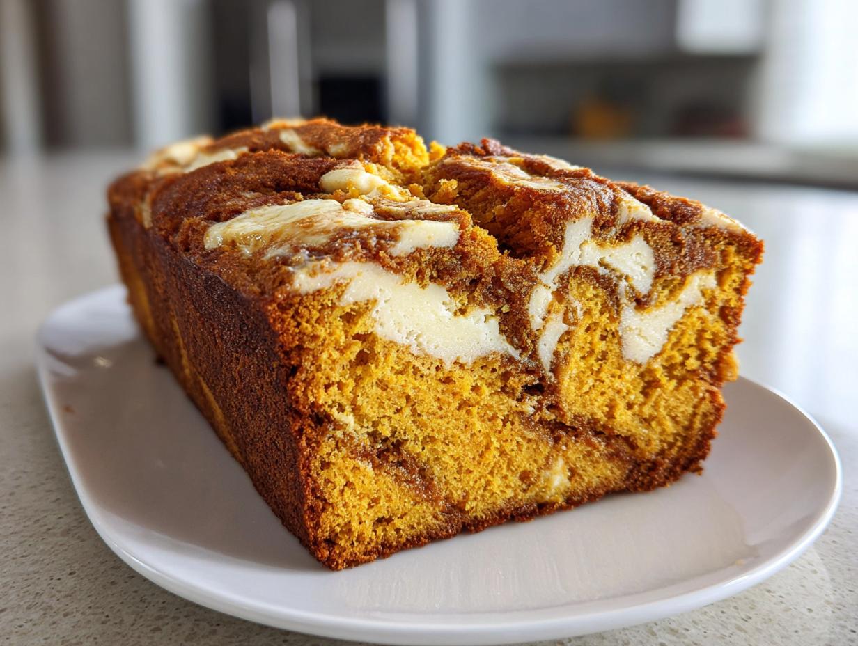 Moist Pumpkin Bread with Cream Cheese Swirl in 1 Hour