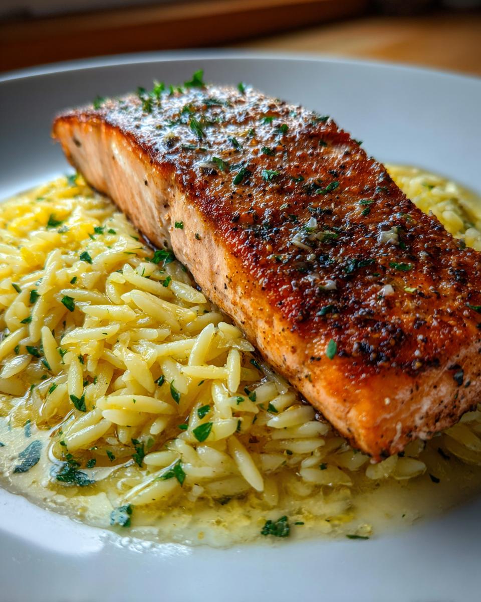 Seared Salmon Lemon Orzo - detail 1