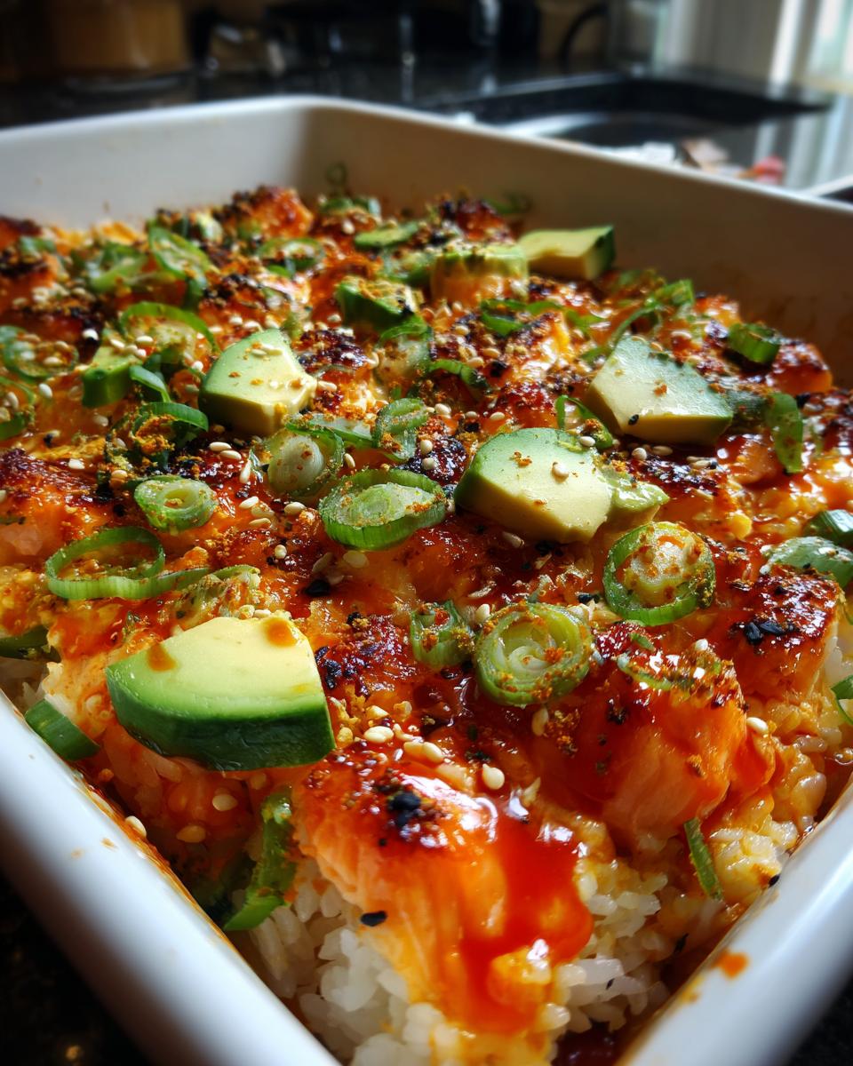 Spicy Salmon Sushi Bake - detail 1