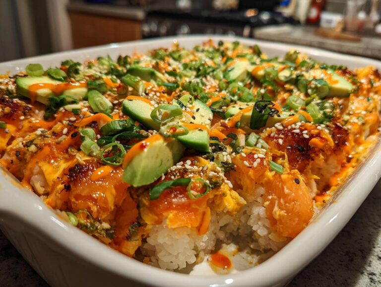 Spicy Salmon Sushi Bake