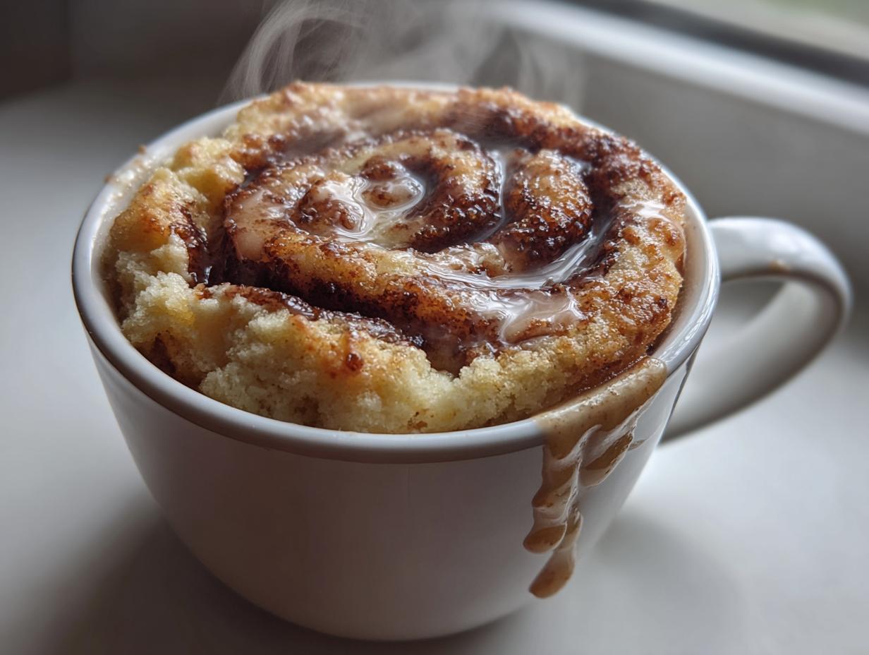 1-Minute Cinnamon Roll Mug Cake You’ll Crave Forever