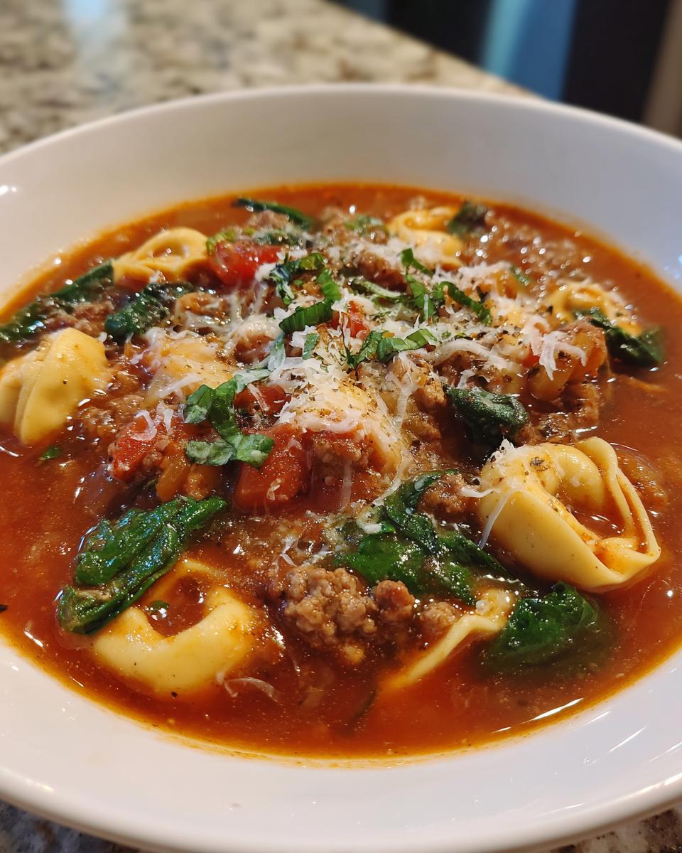 Crockpot Tortellini and Sausage Soup - detail 3