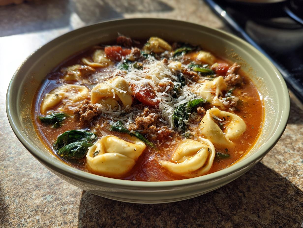 Crockpot Tortellini and Sausage Soup: A 6-Hour Flavor Bomb