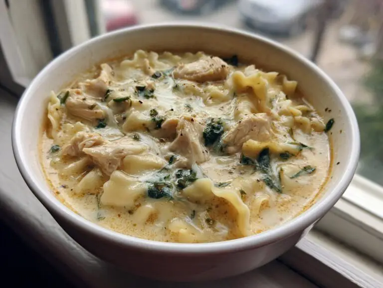 White Chicken Lasagna Soup