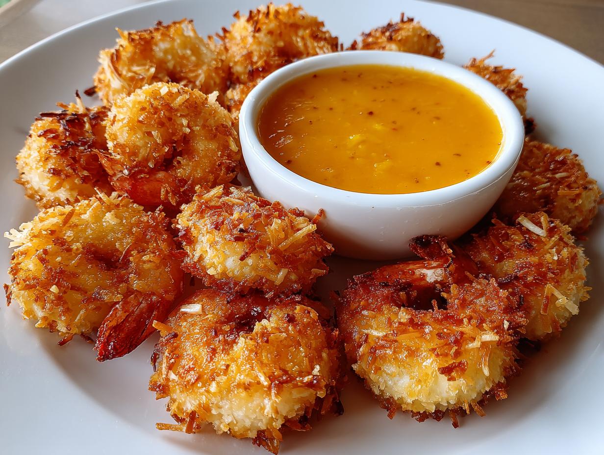 Crispy Coconut Shrimp with Mango Sauce