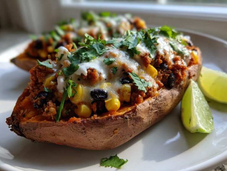 Turkey Taco Stuffed Sweet Potatoes