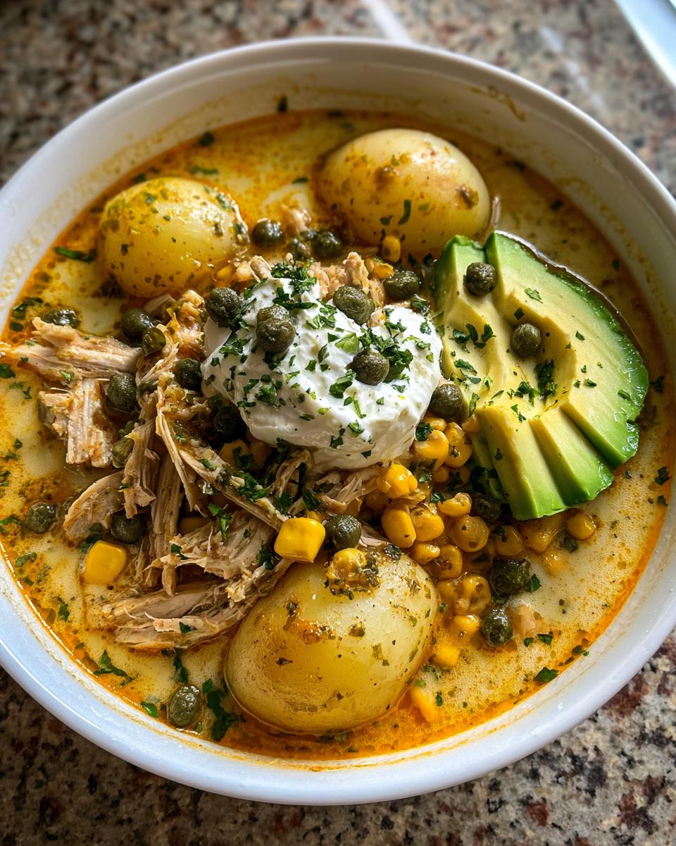 Ajiaco (Colombian Chicken and Potato Soup) - detail 1