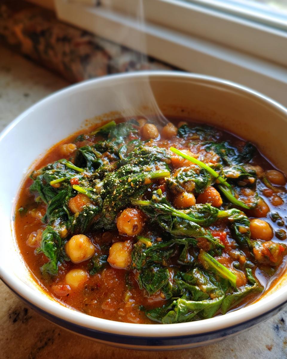Garbanzos con Espinacas y Jengibre (Spinach Chickpea Stew with Ginger) - detail 1