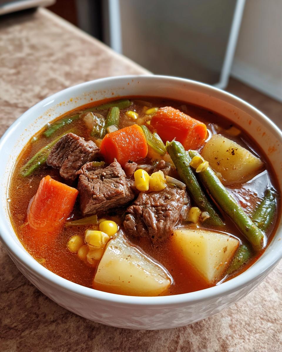 Hearty Beef and Vegetable Soup - detail 1