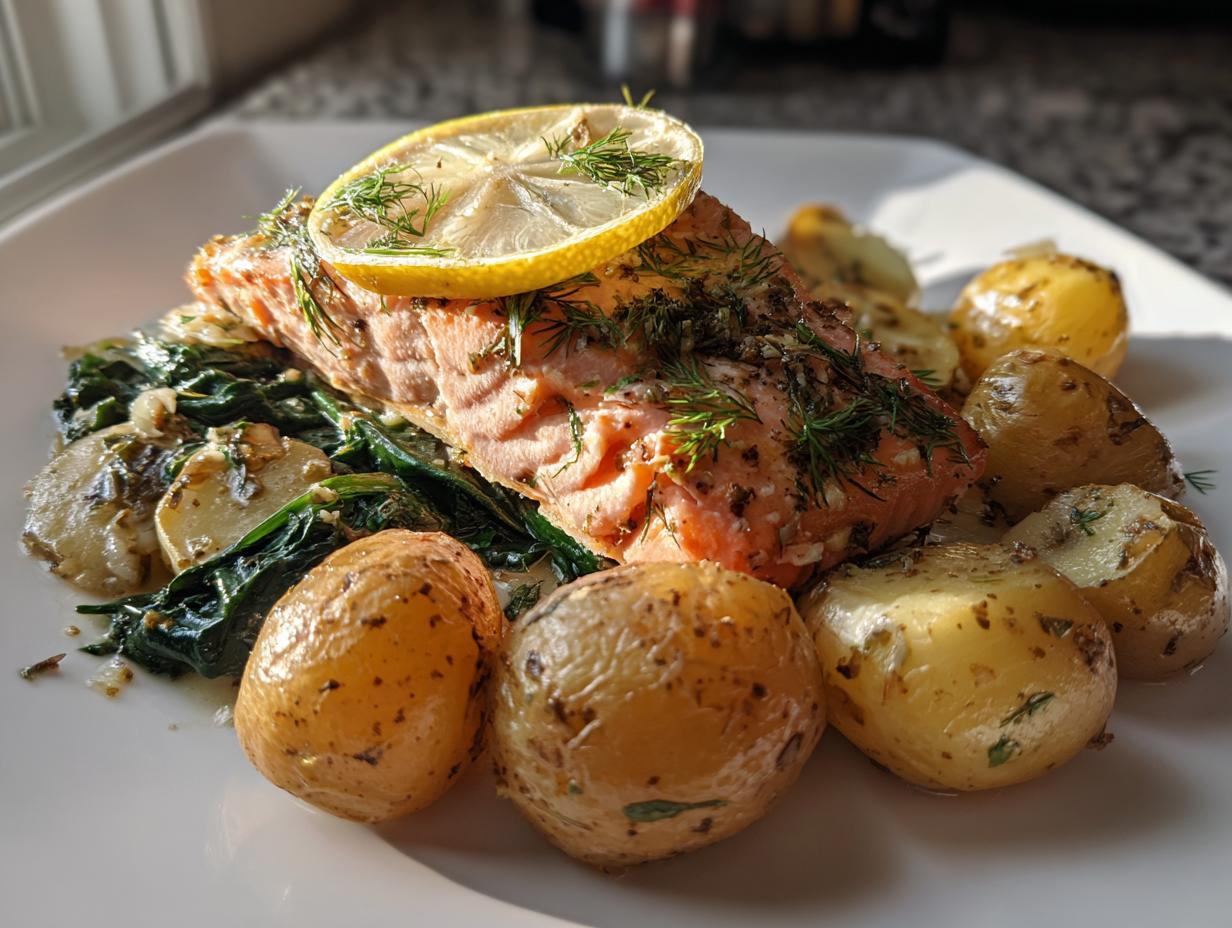 Instant Pot Salmon with Potatoes and Greens