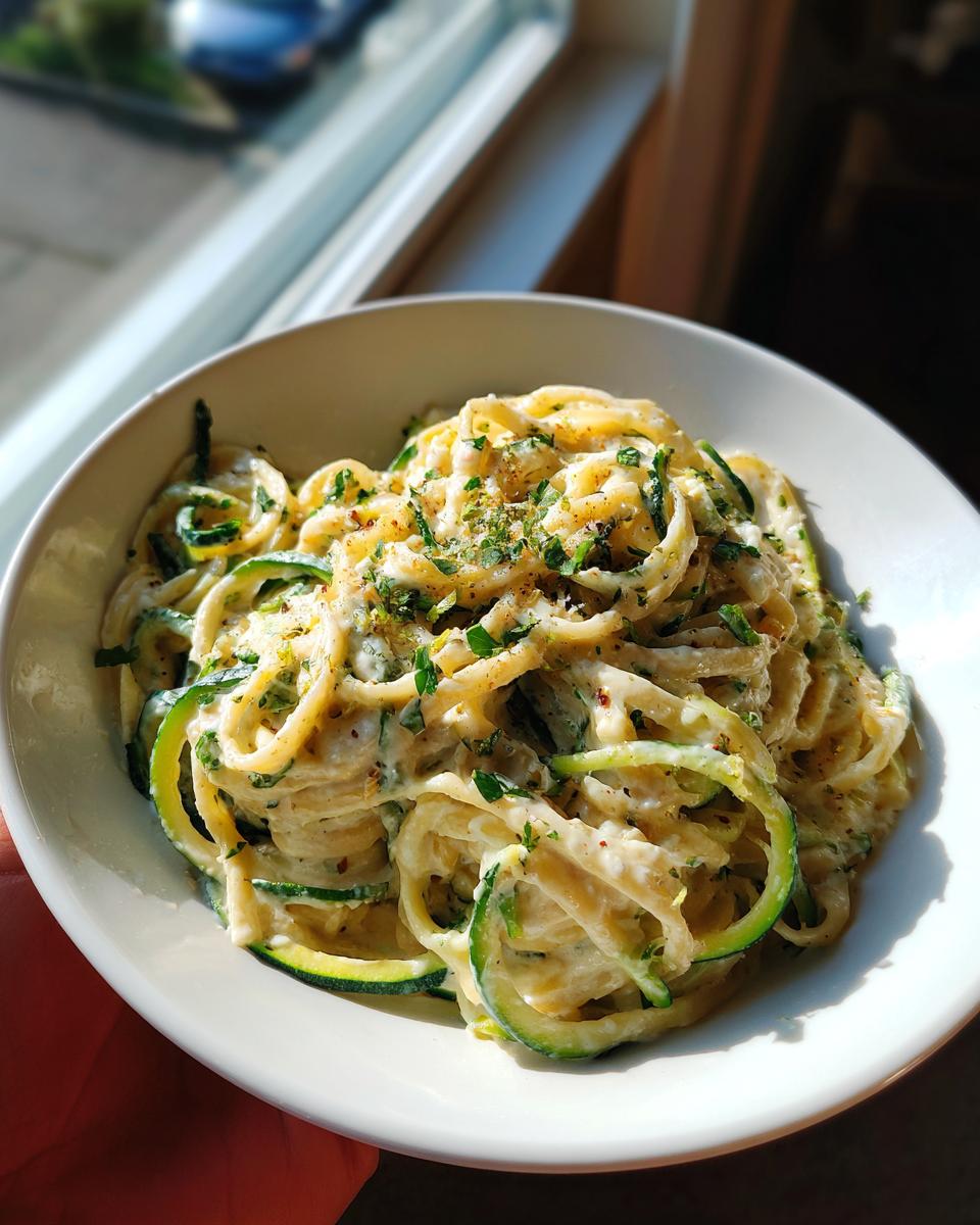 Lemon Basil Zucchini Pasta Alfredo - detail 1