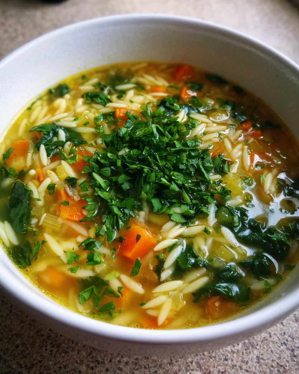 Lemon Orzo Soup - detail 1