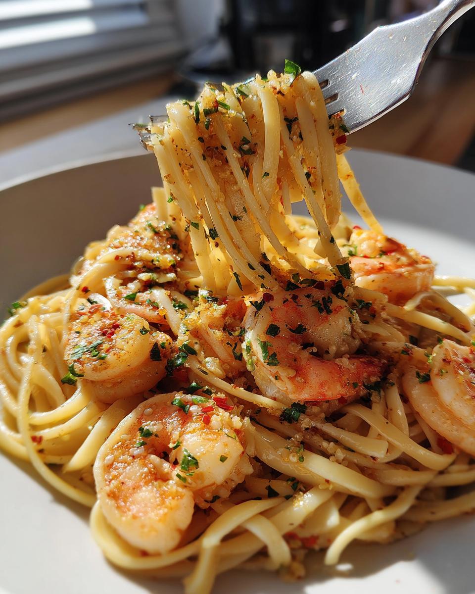 Linguine with Shrimp and Lemon Oil - detail 1