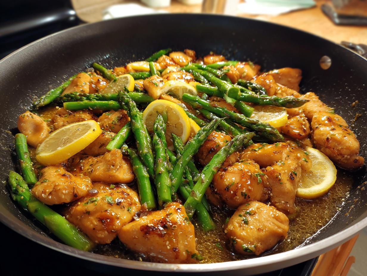 One Pan Lemon Chicken with Asparagus