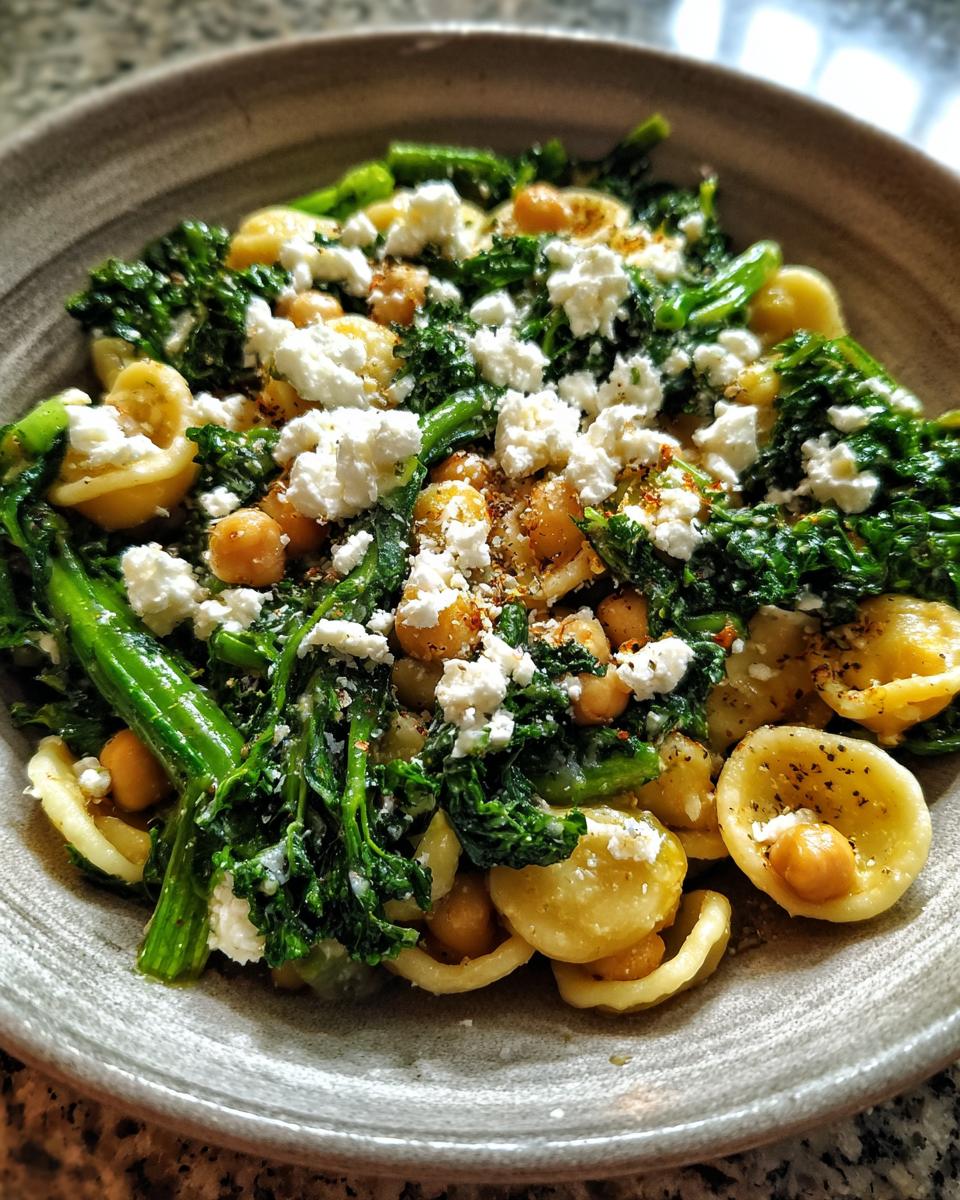 Orecchiette with Greens, Garbanzo Beans and Ricotta Salata - detail 1