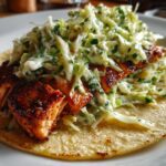 Salmon Tacos with Creamy Dill Slaw