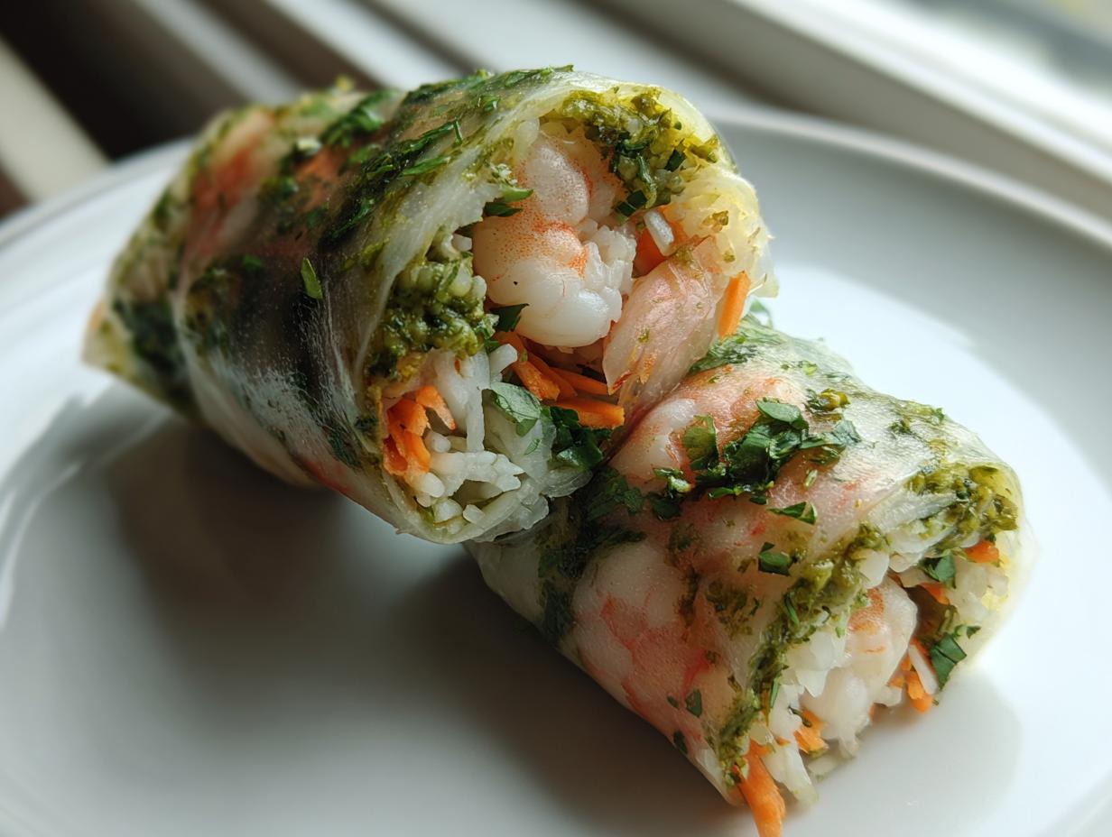 Shrimp Pesto Spring Rolls